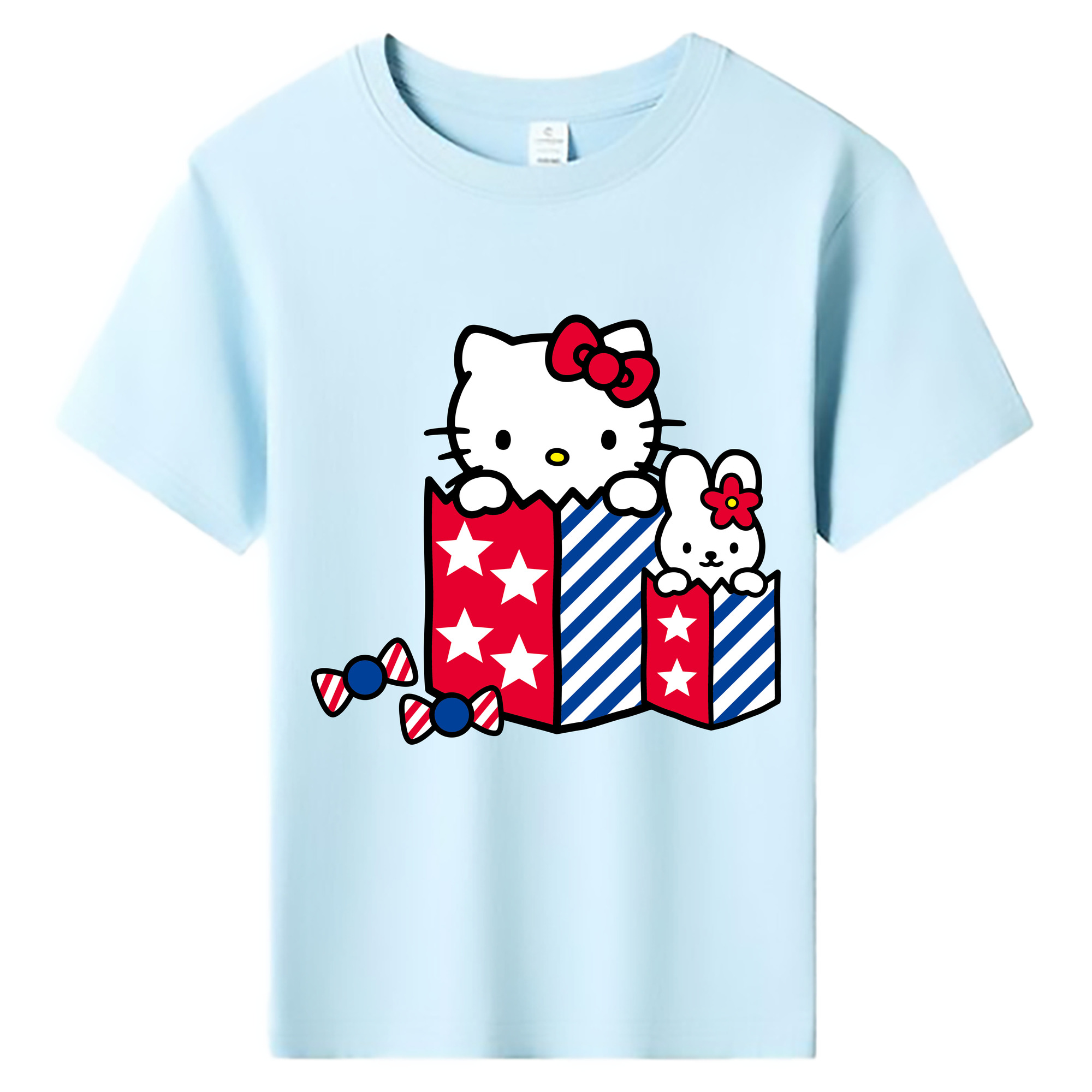 （画像用） Hello Kitty ハローキティ 綿100％キッズTシャツ（フロントプリント）